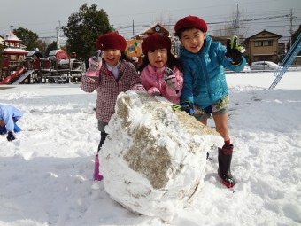 雪であそんだよ！