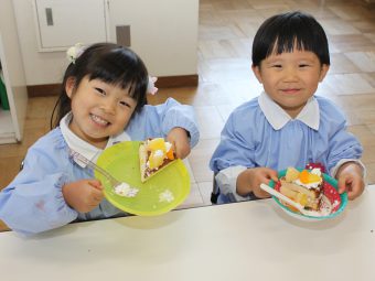 ケーキ完成！今年は個別に作りました