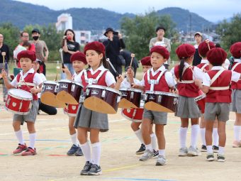 最後は年長さんの鼓隊リズムパレード